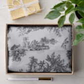 Franse toile de jouy zwart-wit decoupage tissuepapier (Geschenk)