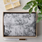 Franse toile de jouy zwart-wit decoupage tissuepapier (Geschenk)
