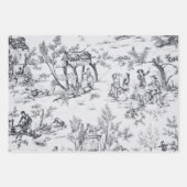 Franse toile de jouy zwart-wit klassieker inpakpapier vel (Voorkant 2)