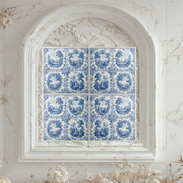 Franse Toile De Juoy Pastorale Landelijke Blauwe K Tegeltje