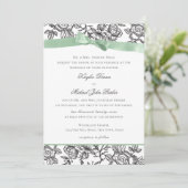 Franse Toile en Sage Green Bow Kaart (Staand voorkant)