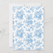 Franse Toile Floral Beer 1e verjaardag Kaart (Achterkant)