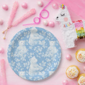 Franse Toile Floral Beer Baby shower Papier Bord (Feest)