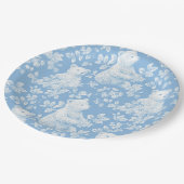 Franse Toile Floral Beer Baby shower Papier Bord (Gekanteld)