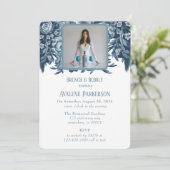  Franse Toile Floral Brunch en Bubbly Kaart (Staand voorkant)