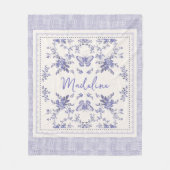 Franse Toile Lavendel Toile Custom Fleece Deken (Voorkant)