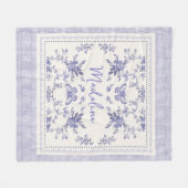 Franse Toile Lavendel Toile Custom Fleece Deken (Voorkant (Horizontaal))