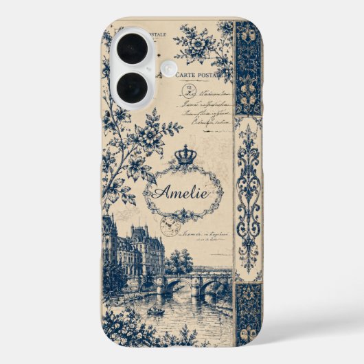 Franse Toile Monogram Case-Mate iPhone Case (Achterkant)