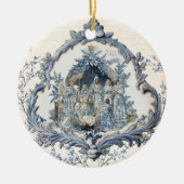  Franse Toile Nativity | Christmas Keramisch Ornament (Voorkant)