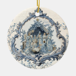 Franse Toile Nativity | Christmas Keramisch Ornament