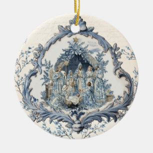 Franse Toile Nativity   Christmas Keramisch Ornament