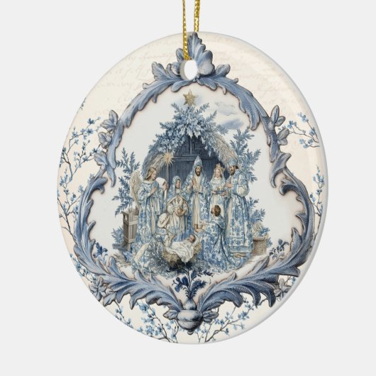  Franse Toile Nativity | Christmas Keramisch Ornament (Links)