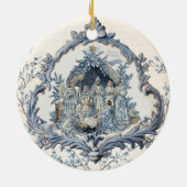  Franse Toile Nativity | Christmas Keramisch Ornament (Achterkant)