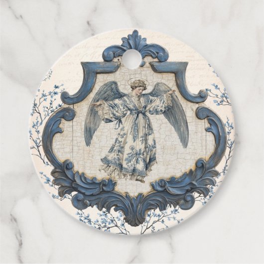  Franse Toile Nativity | kerstengel Bedankjes Labels (Voorkant)