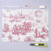 Franse Toile Rode Decoupage Hete Luchtballon Mense Tissuepapier (Craft)