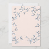 Franse toile roze & blauwe douche Bridal Uitnodigi Kaart (Achterkant)