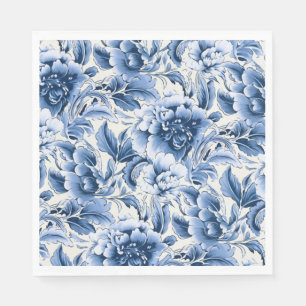 Franse toile & toile de Jouy. Blauw. Servet