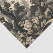Franse Toile - Zwart ontwerp op Crème Tissuepapier (Detail)