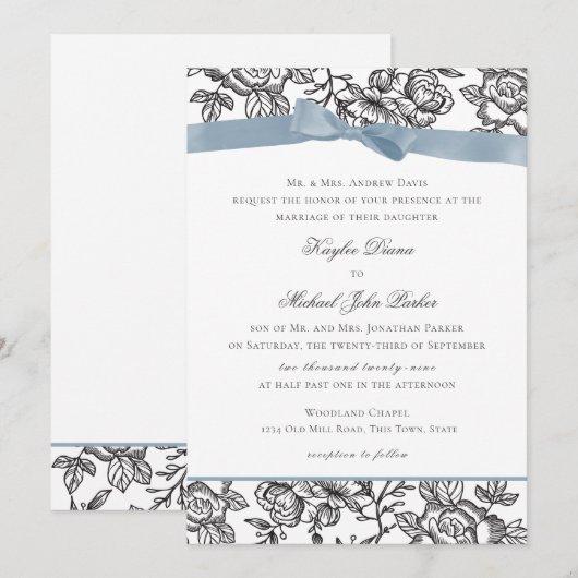 Franse toiletten en blauwe boog kaart (Voorkant / Achterkant)