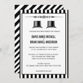 Franse   top-hat Gay Wedding Invites Kaart (Voorkant / Achterkant)