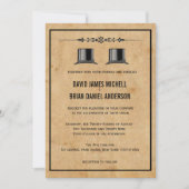Franse   top-hat Gay Wedding Invites Kaart (Voorkant)