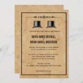 Franse   top-hat Gay Wedding Invites Kaart (Voorkant / Achterkant)