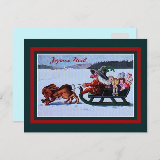  Franse trol als kerstman Feestdagenkaart (Voorkant / Achterkant)