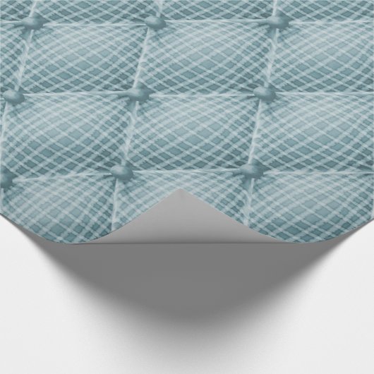 Franse trompe L'oeil Tufted Cushion Blue Diamond Cadeaupapier (Hoek)