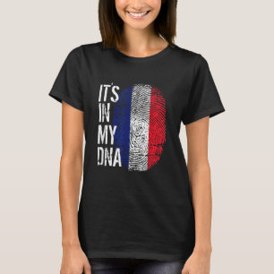 Franse trots vingerafdruk het zit in mijn dna Fra T-shirt