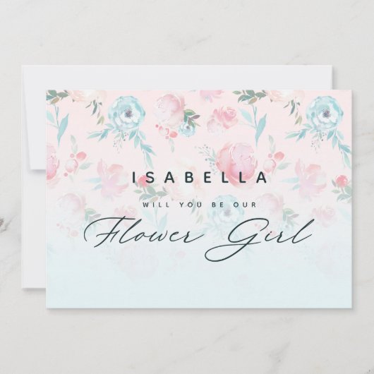 Franse Tuin Bloemen Bloem Meisje Aanzoekkaart (Voorkant)