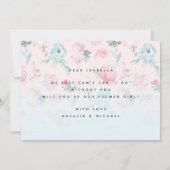 Franse Tuin Bloemen Bloemenmeisje Aanzoekkaart (Achterkant)