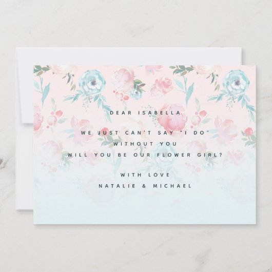 Franse Tuin Bloemen Bloemenmeisje Aanzoekkaart (Achterkant)