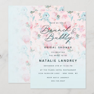 Franse Tuin Bloemen Brunch & Bubbly Vrijgezellenfe Kaart