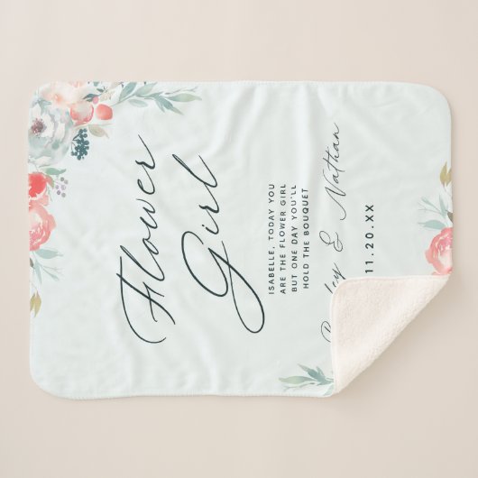 Franse Tuin Bloemen Pioen Bloemenmeisje Quote Sherpa Deken (Voorkant (horizontaal))