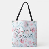 Franse Tuin Bloemen Pioen Gepersonaliseerde bruids Tote Bag (Voorkant)