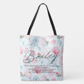 Franse Tuin Bloemen Pioen Gepersonaliseerde bruids Tote Bag (Achterkant)