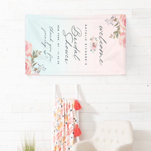 Franse Tuin Bloemen Pioen Vrijgezellenfeest Welkom Spandoek (Insitu)