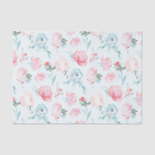 Franse Tuin Bloemen Roze Pioen Patroon Bruiloft Tissuepapier