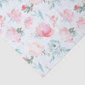Franse Tuin Bloemen Roze Pioen Patroon Bruiloft Tissuepapier (Detail)