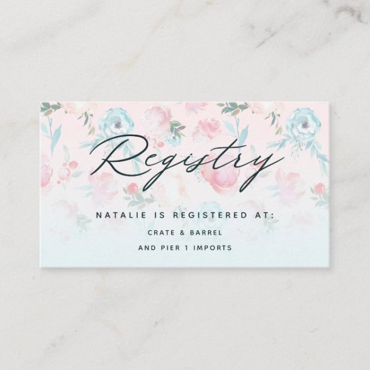 Franse Tuin Bloemrijke Bruidsfeest Cadeau Registra Informatiekaartje (Voorkant)