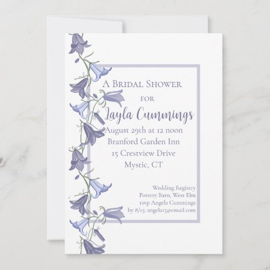 Franse tuin Bluebell Flowers Vrijgezellenfeest Kaart (Voorkant)