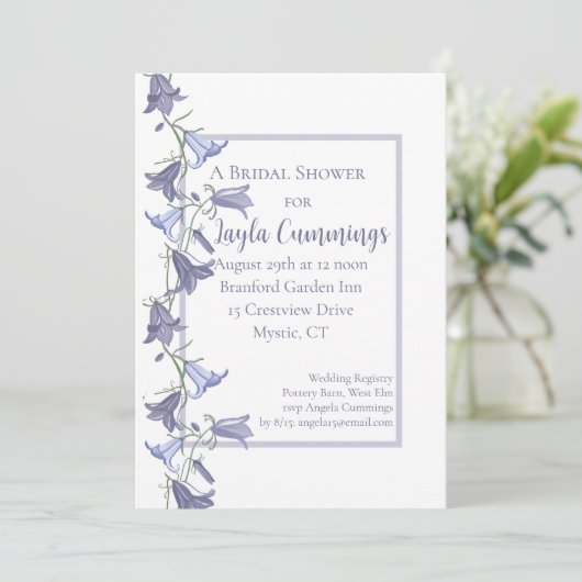 Franse tuin Bluebell Flowers Vrijgezellenfeest Kaart (Staand voorkant)