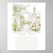 Franse Tuin Chateau Pastel Ring Game Bruids Poster (Voorkant)