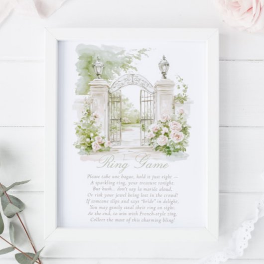 Franse Tuin Chateau Pastel Ring Spel Bruid Poster