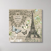  Franse tuin Eiffeltoren stretchedcanvas Canvas Afdruk (Voorkant)