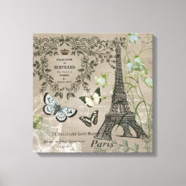  Franse tuin Eiffeltoren stretchedcanvas Canvas Afdruk