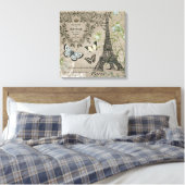  Franse tuin Eiffeltoren stretchedcanvas Canvas Afdruk (Insitu (Slaapkamer))