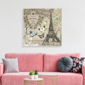  Franse tuin Eiffeltoren stretchedcanvas Canvas Afdruk (Insitu (Woonkamer))