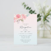 Franse Tuin Ombre Trouwfeest Uitnodiging (Staand voorkant)