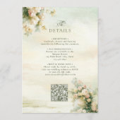 Franse Tuin Regency QR-code Romantische Bruiloft Kaart (Achterkant)